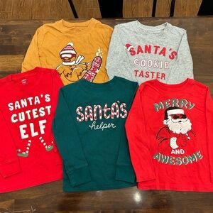 Lot of 5 Christmas Themed Long Sleeve Shirts 3T